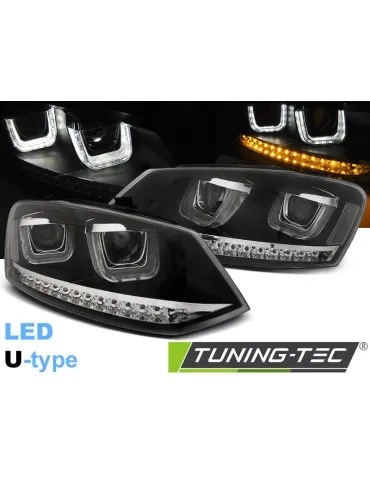 Phares à LED noirs pour VW POLO 6R 09-03.14