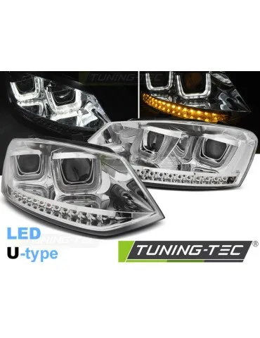 Phares à LED chromés pour VW POLO 6R 09-03.14