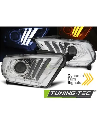 Phares à LED chromés pour FORD MUSTANG V 10-13