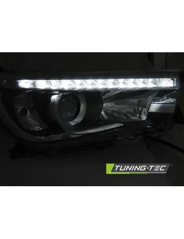 Phares à LED noirs pour TOYOTA HILUX 16- TRUE