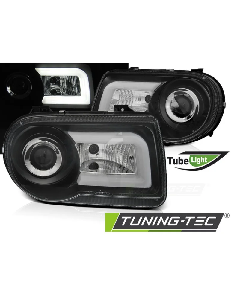 Phares à LED noirs pour CHRYSLER 300C 05-10