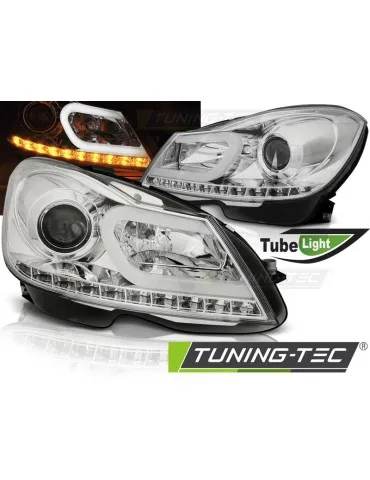 Phares à LED chromés pour MERCEDES W204 11-14
