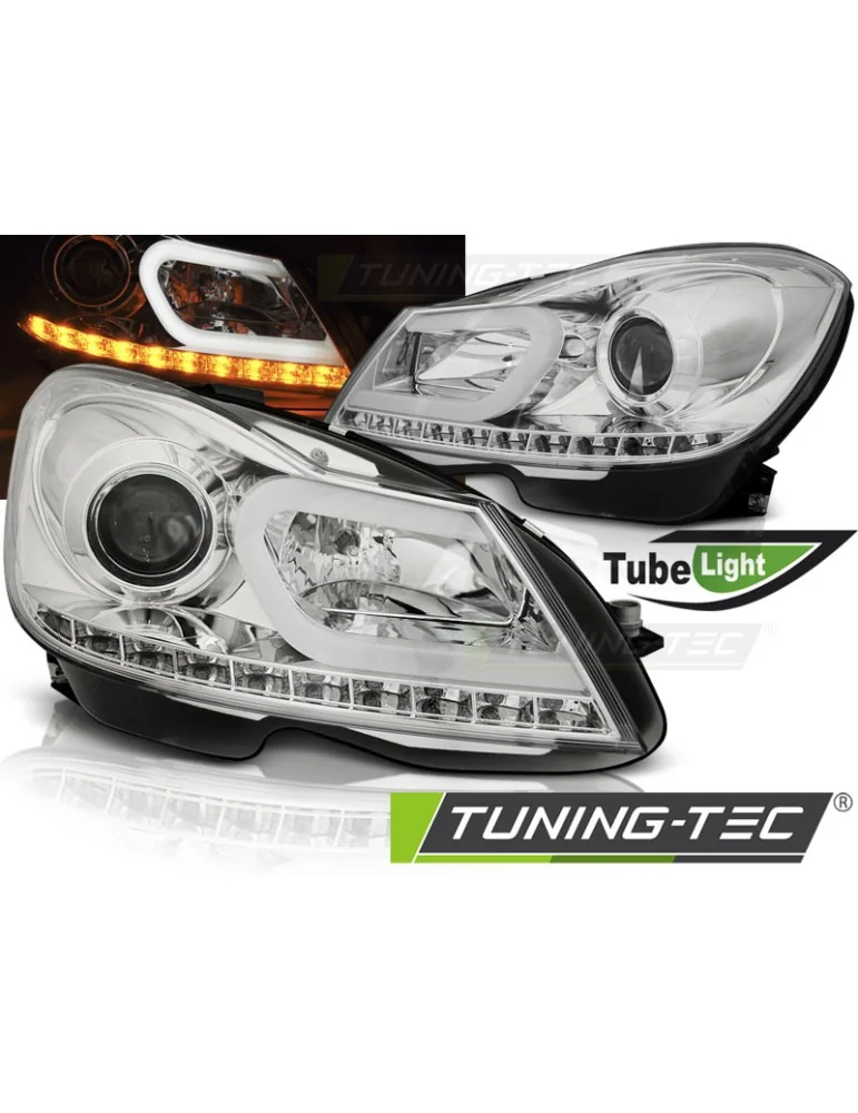 Phares à LED chromés pour MERCEDES W204 11-14