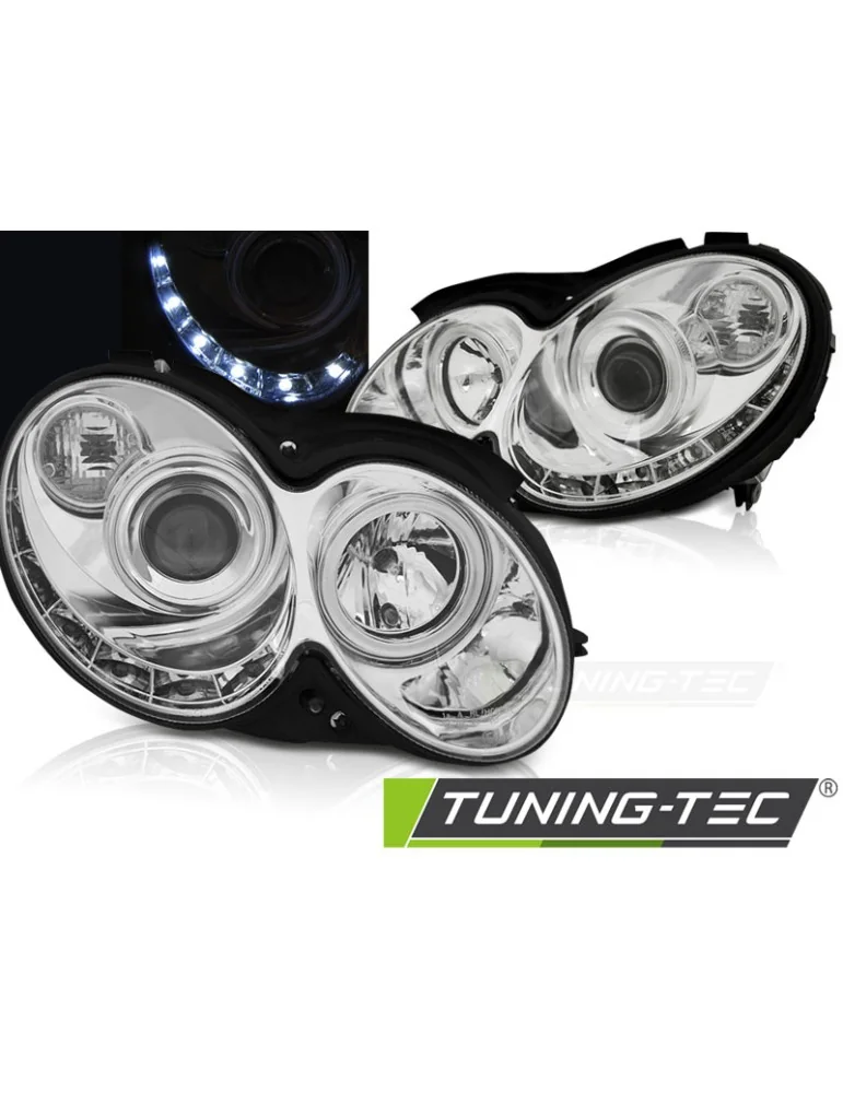 Phares à LED chromés pour MERCEDES CLK W209 03-10
