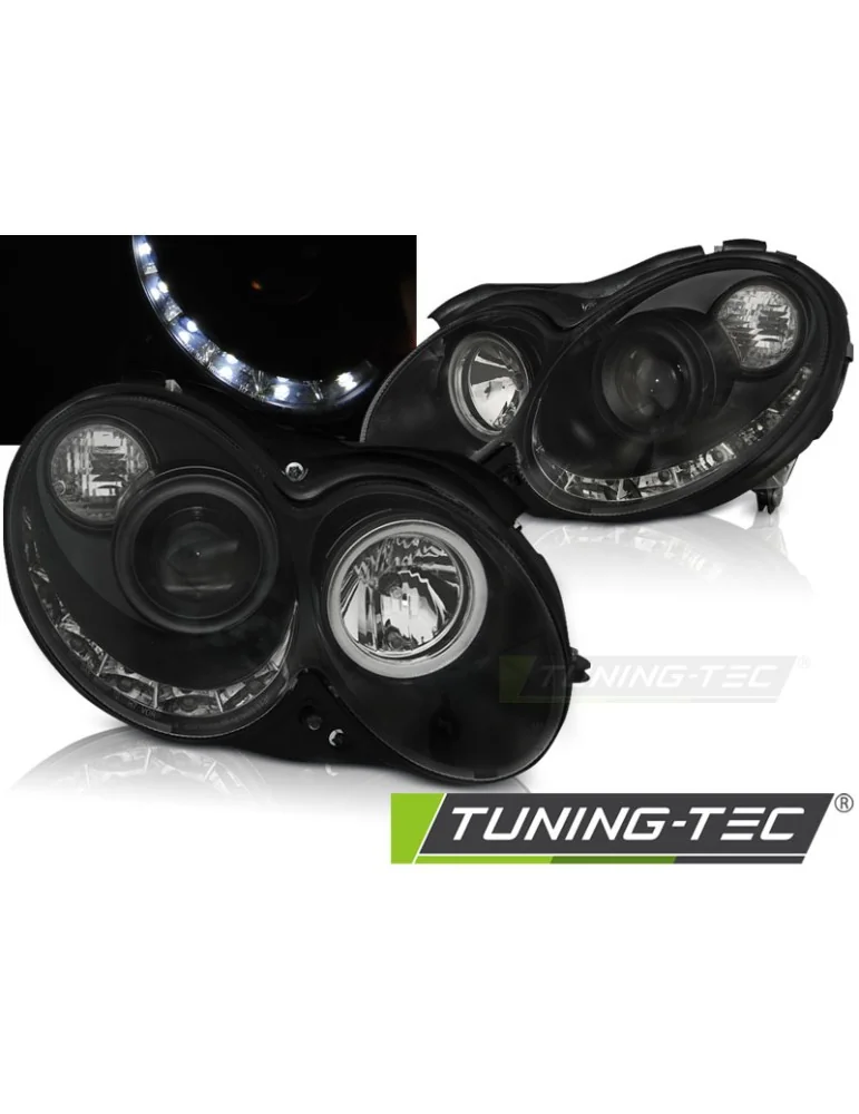 Phares à LED noirs pour MERCEDES CLK W209 03-10