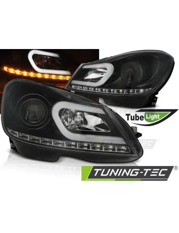 Phares à LED noirs pour MERCEDES W204 11-14