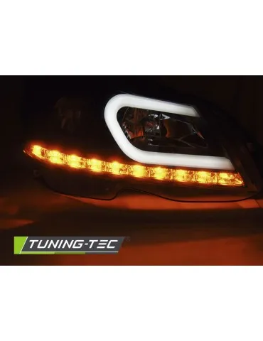 Phares à LED noirs pour MERCEDES W204 11-14