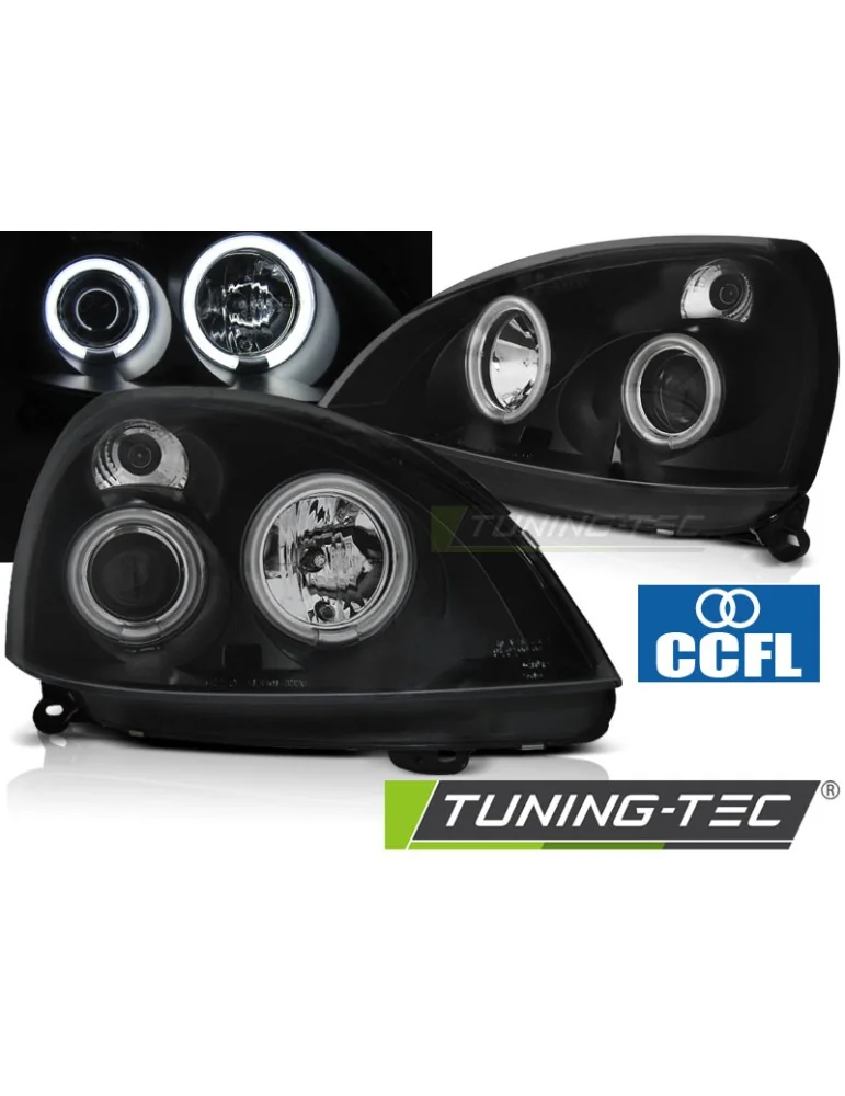 Phares noirs pour RENAULT CLIO II 06.01-09.05