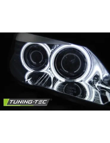 Phares à LED chromés pour BMW E60/E61 03-07