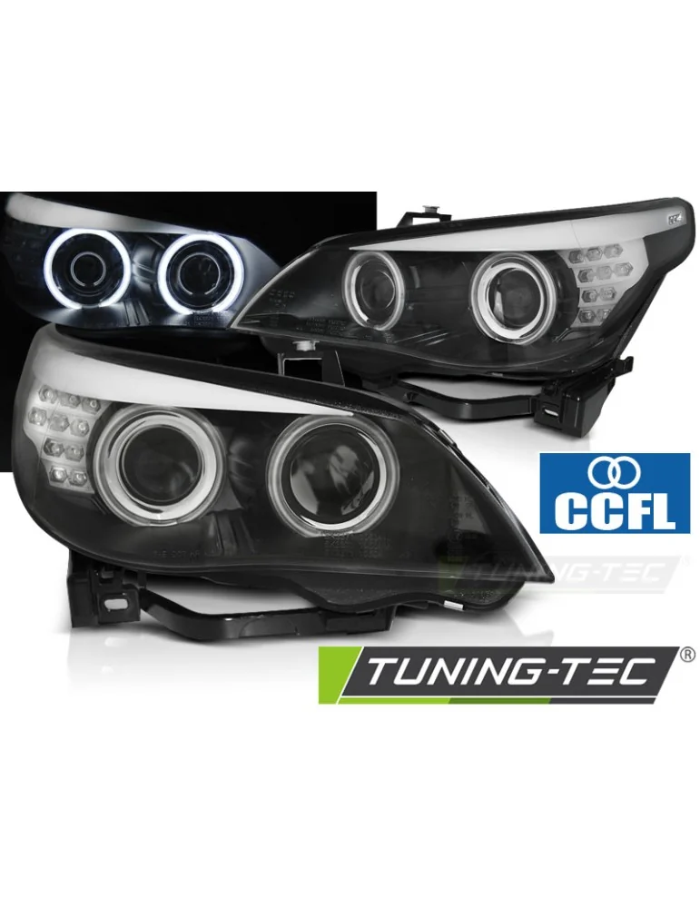 Phares à LED noirs pour BMW E60/E61 03-07