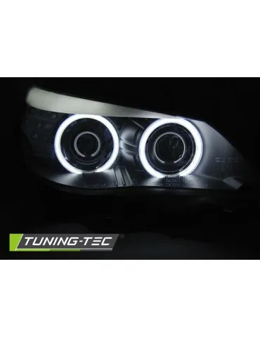 Phares à LED noirs pour BMW E60/E61 03-07