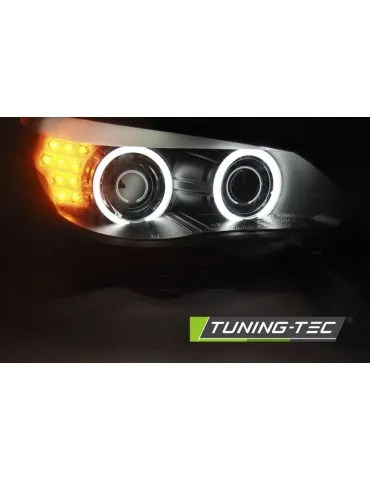 Phares à LED noirs pour BMW E60/E61 03-07