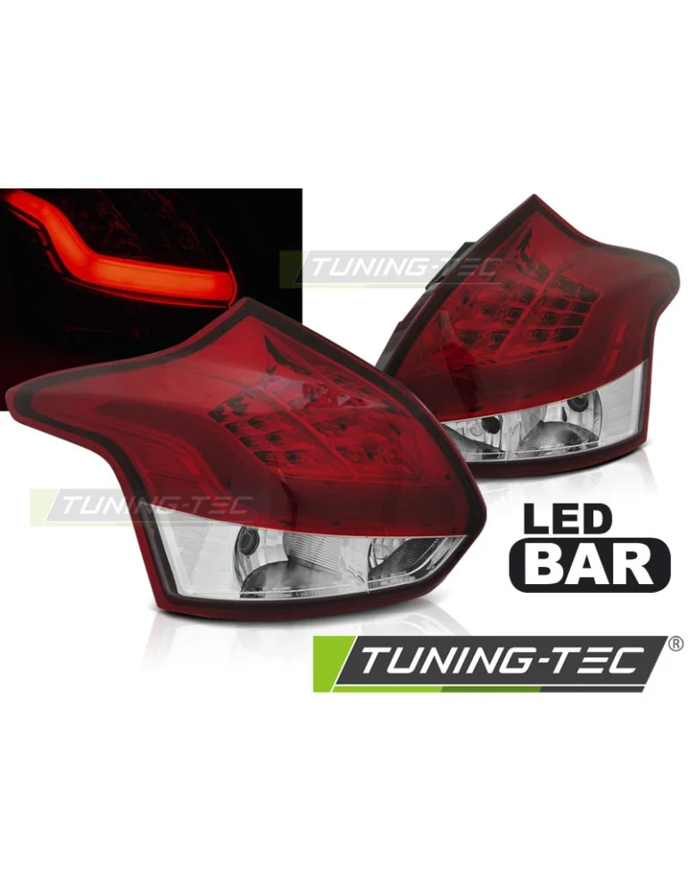 Feux arrière à LED rouges blancs pour FORD FOCUS 3 11-10.14 berline à hayon