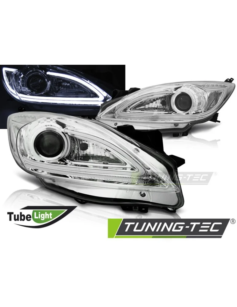 Phares à LED chromés pour MAZDA 3 09-10.13