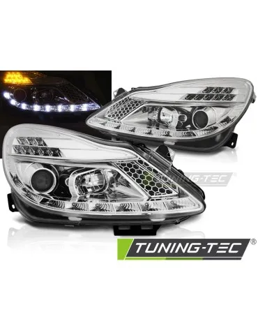 Phares à LED chromés pour OPEL CORSA D 04.06-11