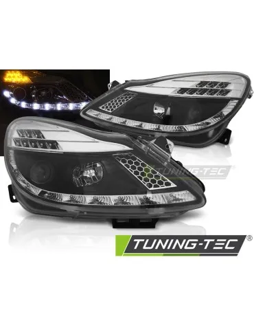 Phares à LED noirs pour OPEL CORSA D 04.06-11