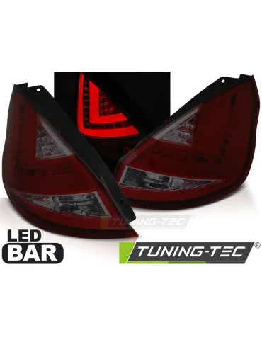 Feux arrière à LED fumés rouges pour FORD FIESTA MK7 12-16 HB