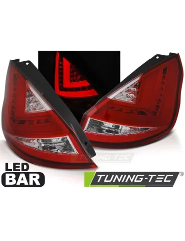 Feux arrière à LED rouges blancs pour FORD FIESTA MK7 12-16 HB