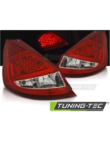 Feux arrière à LED rouges blancs pour FORD FIESTA MK7 08-12 HB