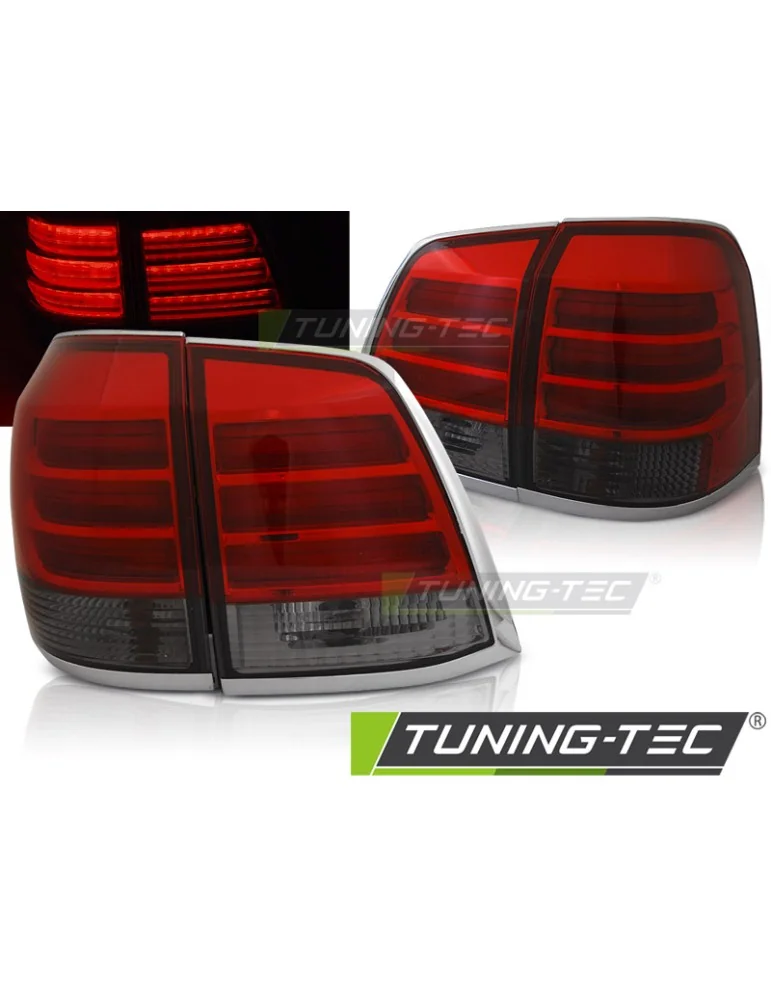 Feux arrière à LED fumés rouges pour TOYOTA LAND CRUISER FJ200 07-15