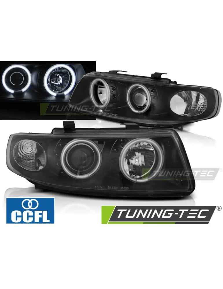 Phares à LED noirs pour SEAT LEON TOLEDO 04.99-08.04