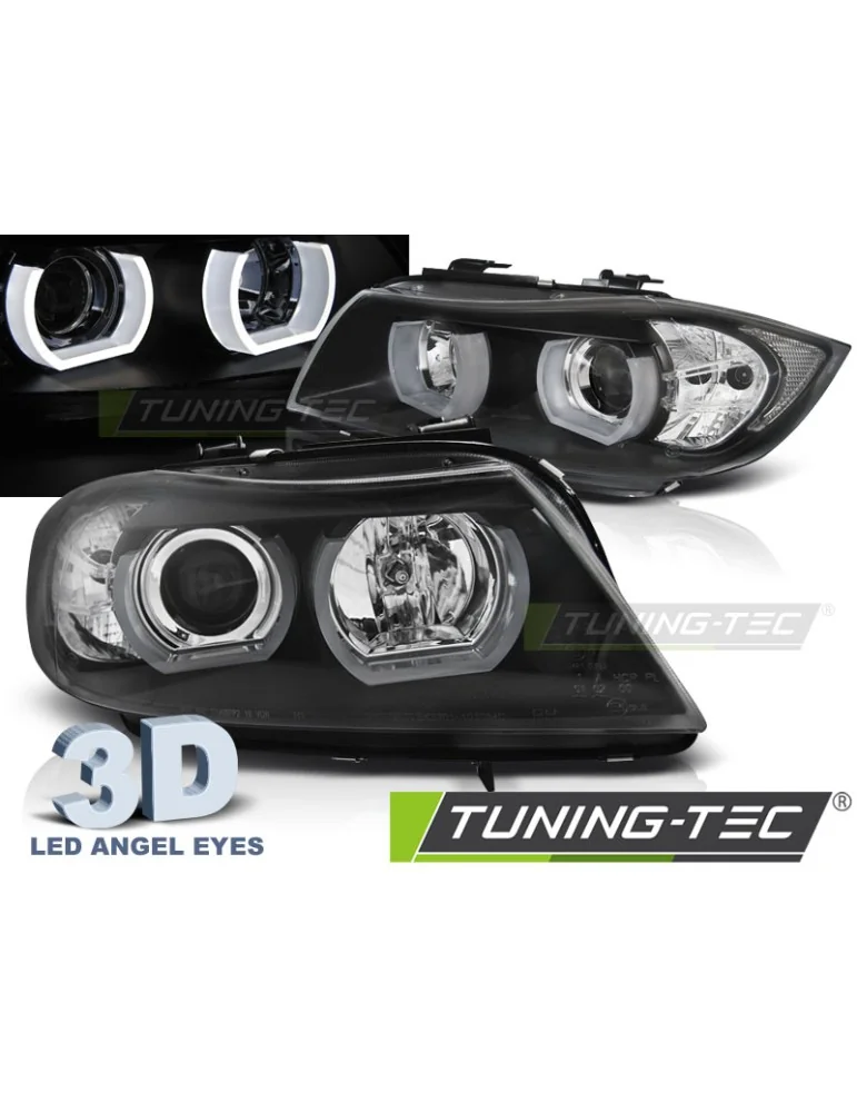Phares à LED noirs pour BMW E90/E91 03.05-08.0