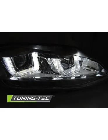 Phares à LED chromés pour VW GOLF 7 11.12-17