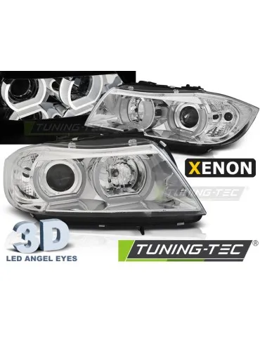 Phares au xénon chromés pour BMW E90/E91 03.05-08.08