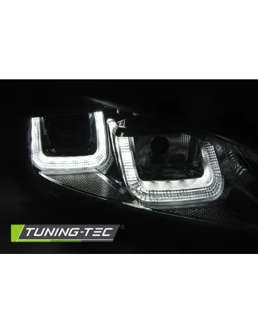 Phares à LED noirs chromés pour VW GOLF 6 08-12