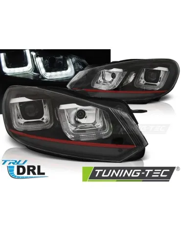 Phares à LED noirs rouges pour VW GOLF 6 08-12