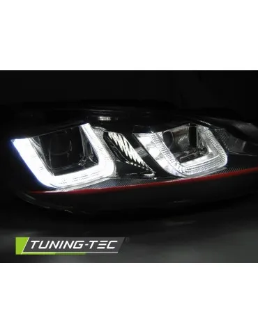 Phares à LED noirs rouges pour VW GOLF 6 08-12