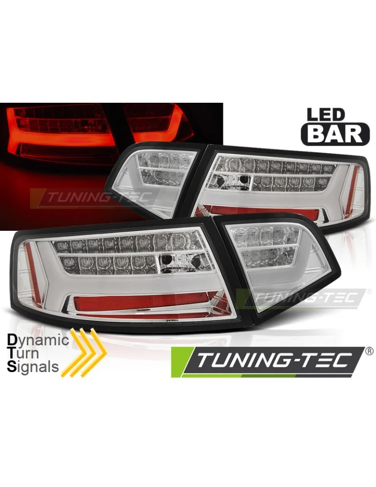 Feux arrière à LED chromés pour AUDI A6 08-11 Berline