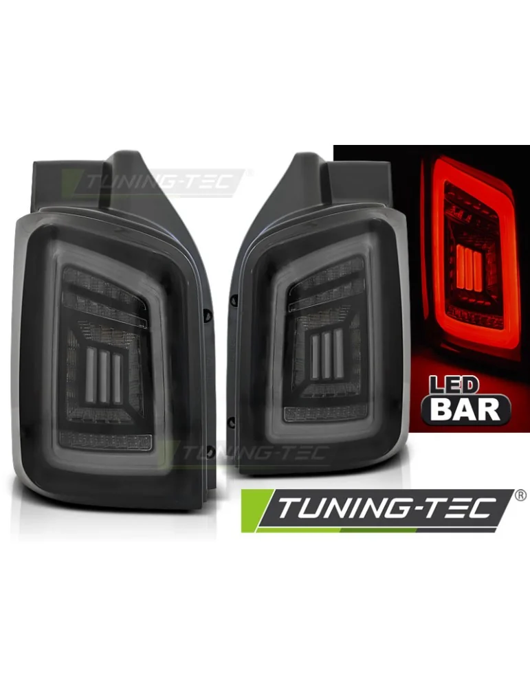 Feux arrière à LED noirs fumés blancs pour VW T5 04.03-09 10-15