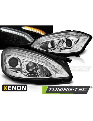 Phares au xénon chromés pour MERCEDES W221 05-09