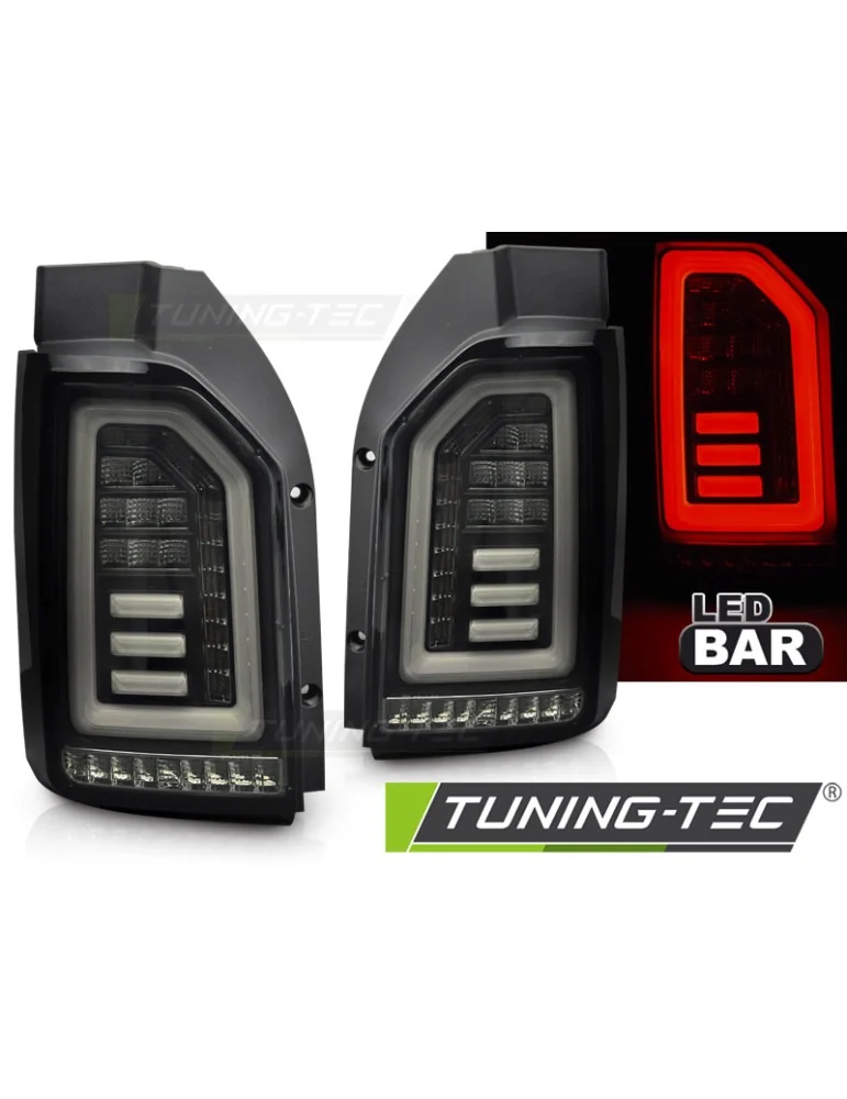 Feux arrière à LED noirs fumés blancs pour VW T6 15-19