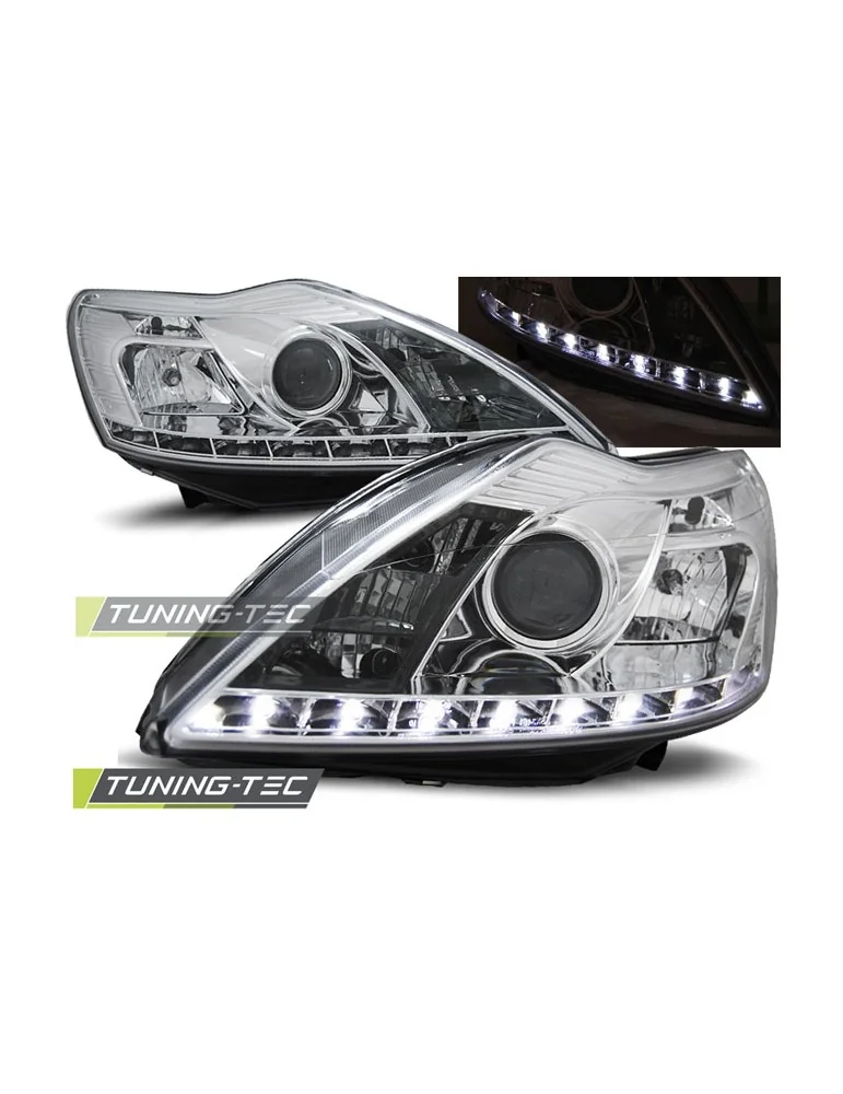 Phares à LED chromés pour FORD FOCUS II 02.08-10 W/M