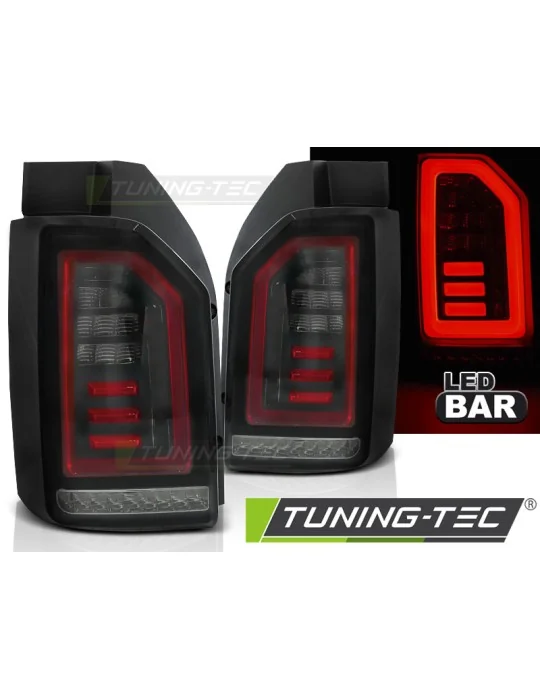 Feux arrière à LED noirs fumés rouges pour VW T6 (2015 - 2019)