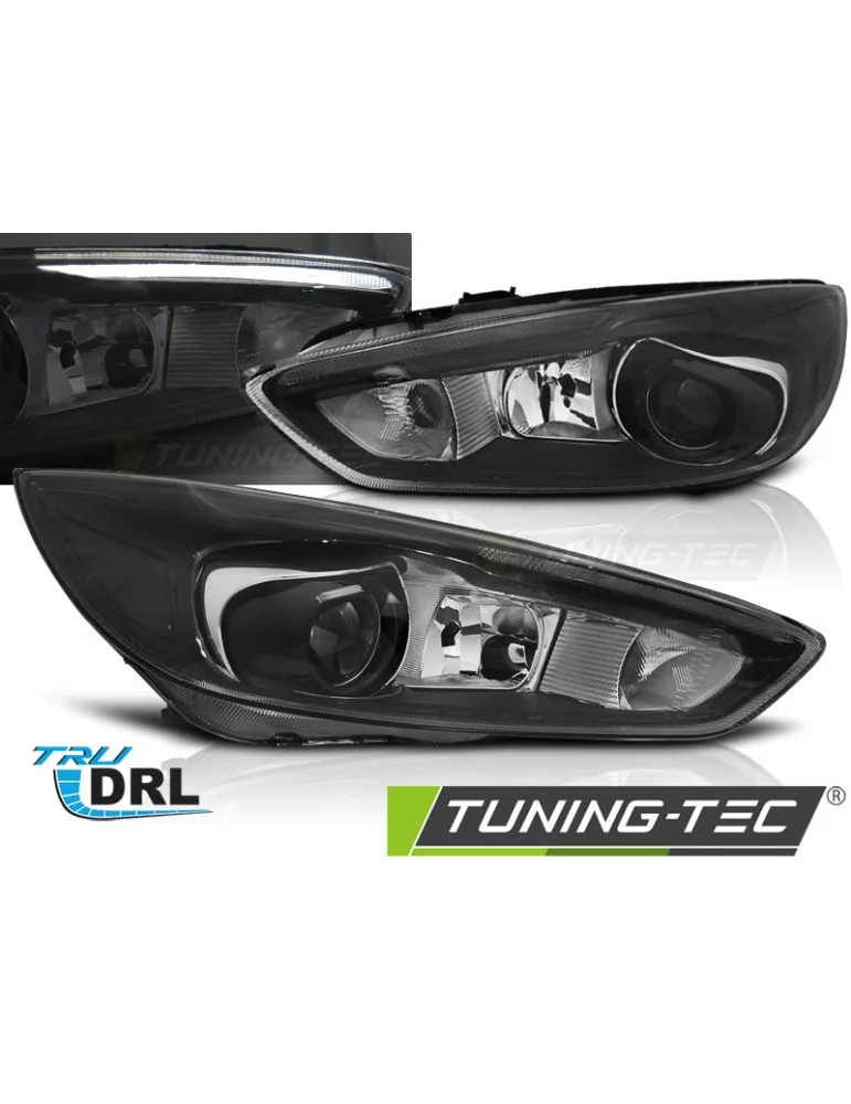 Phares à LED noirs pour FORD FOCUS MK3 14-18