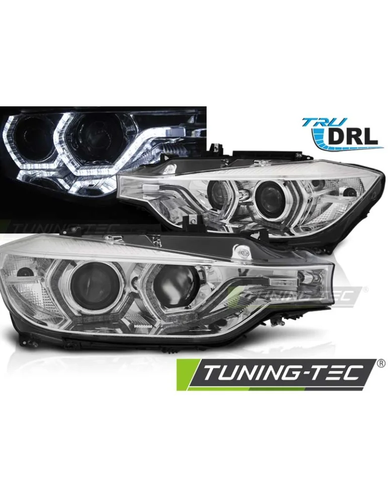 Phares à LED chromés pour BMW F30/F31 10.11 05.15