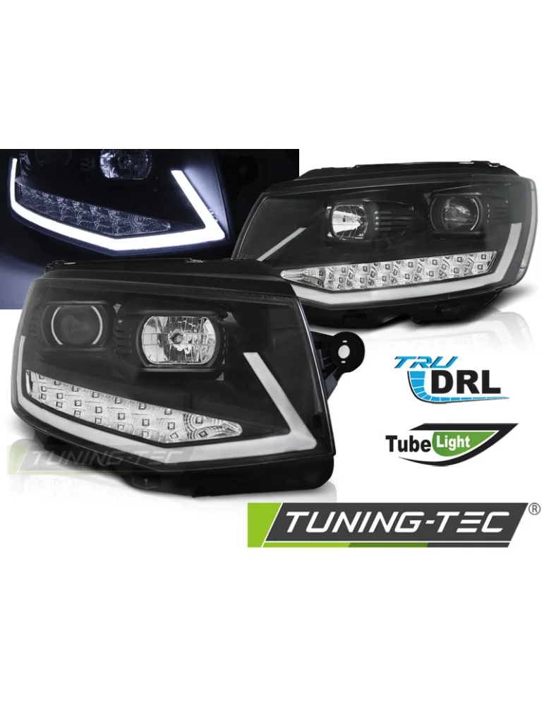 Phares à LED noirs chromés pour VW T6 15-19