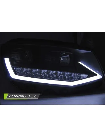 Phares à LED noirs chromés pour VW T6 15-19