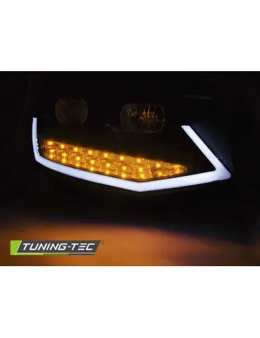 Phares à LED noirs chromés pour VW T6 15-19