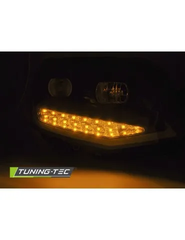 Phares à LED noirs chromés pour VW T6 15-19
