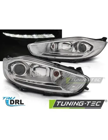 Phares à LED chromés pour FORD FIESTA MK7 13-16