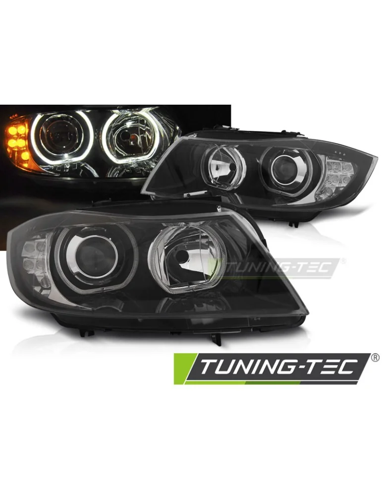 Phares à LED noirs pour BMW E90/E91 03.05-11