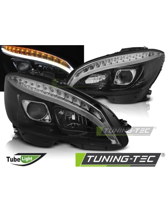 Phares à LED noirs pour Mercedes W204 (2007 - 2010)