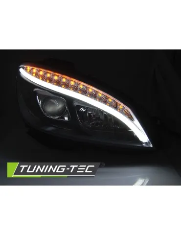 Phares à LED noirs pour MERCEDES W204 07-10