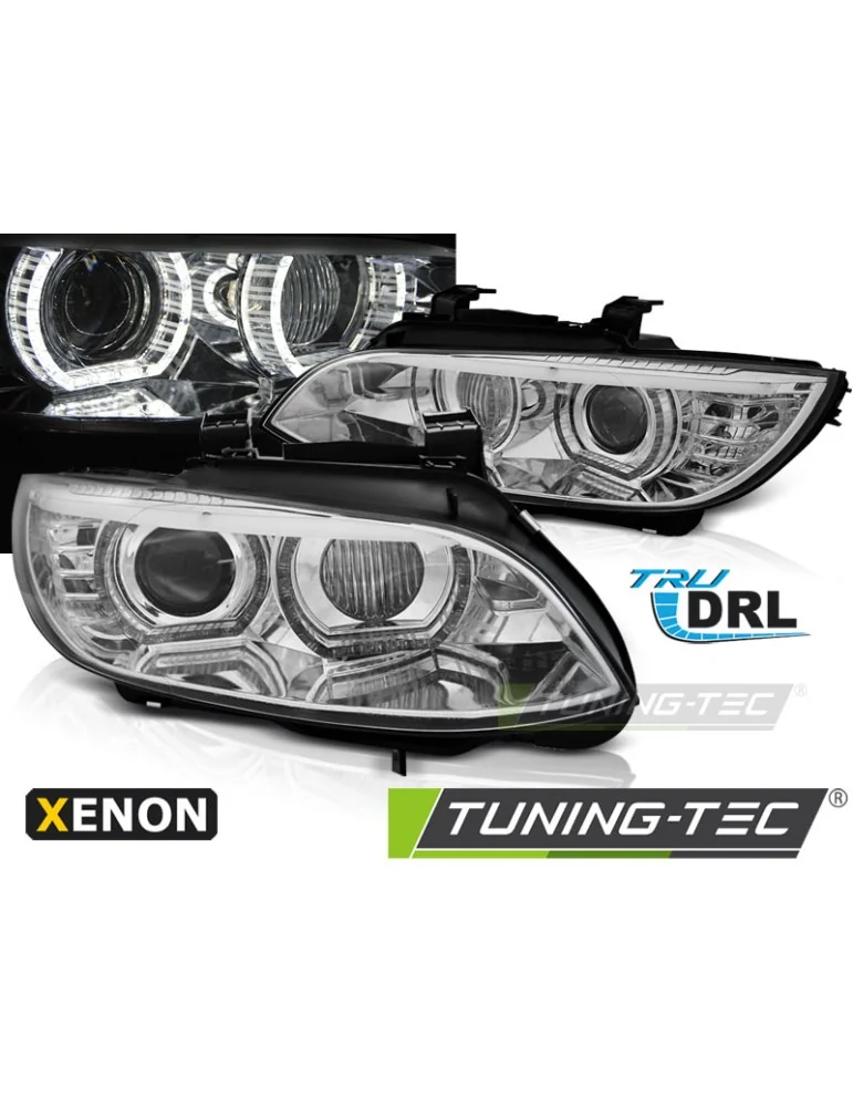 Phares au xénon chromés pour BMW E92/E93 06-10