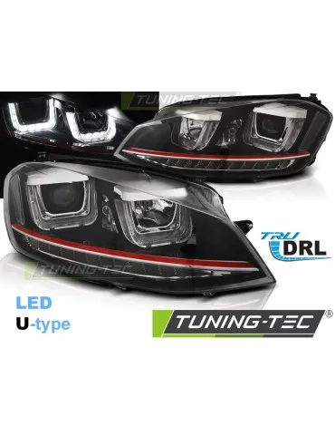 Phares à LED noirs rouges pour VW GOLF 7 11.12-17
