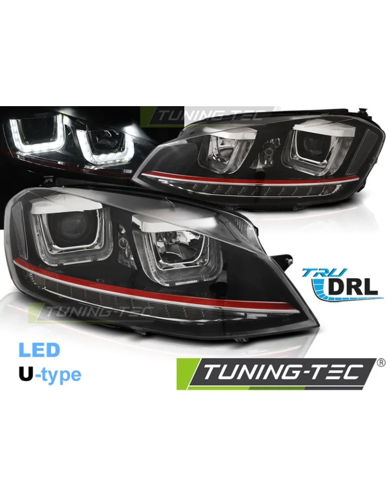 Phares à LED noirs rouges pour VW GOLF 7 11.12-17